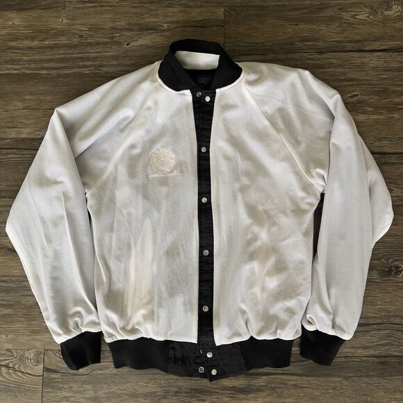 Vtg Jagermeister Bomber Jacket Logo Black Nylon K-Products Made In USA Men M EUC - Picture 11 of 11